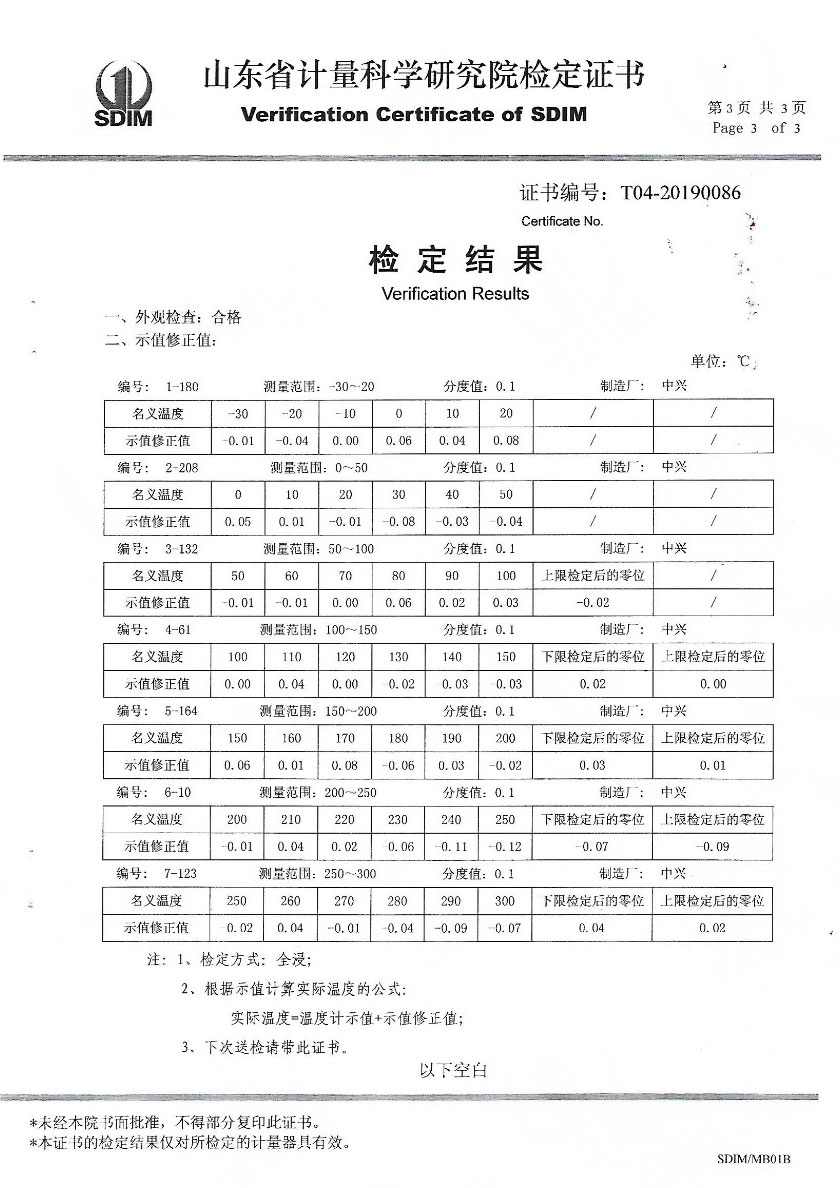 赤峰鑫椿检测技术服务有限公司-标准水银温度计案例