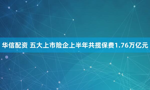 华信配资 五大上市险企上半年共揽保费1.76万亿元