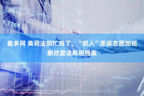 嘉多网 美司法部忙疯了，“抓人”圣诞志愿加班删改爱泼斯坦档案