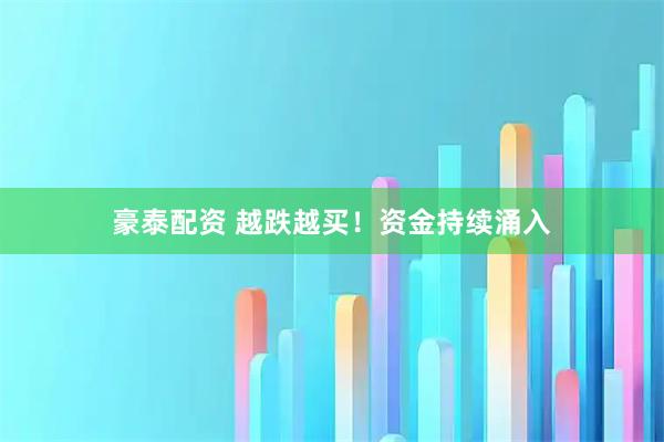 豪泰配资 越跌越买！资金持续涌入