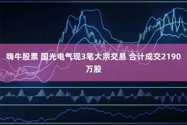 嗨牛股票 国光电气现3笔大宗交易 合计成交2190万股